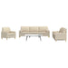 Set de canapele cu perne decorative, 3 piese, crem, textil - WALTI WALTI