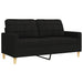 Set de canapele cu perne decorative, 3 piese, negru, textil - WALTI WALTI