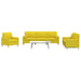 Set de canapele cu perne rulou, 3 piese, galben deschis, textil - WALTI WALTI