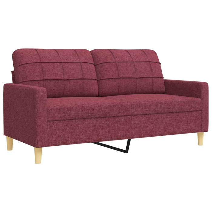 Set canapea cu perne, 3 piese, roșu vin, material textil - WALTI WALTI