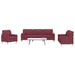 Set canapea cu perne, 3 piese, roșu vin, material textil - WALTI WALTI
