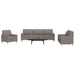 Set de canapele cu perne, 3 piese, gri taupe, textil - WALTI WALTI