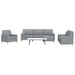 Set canapele cu taburet și perne, 4 piese, gri deschis, textil - WALTI WALTI