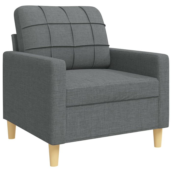 Set canapele cu taburet și perne, 4 piese, gri închis, textil - WALTI WALTI