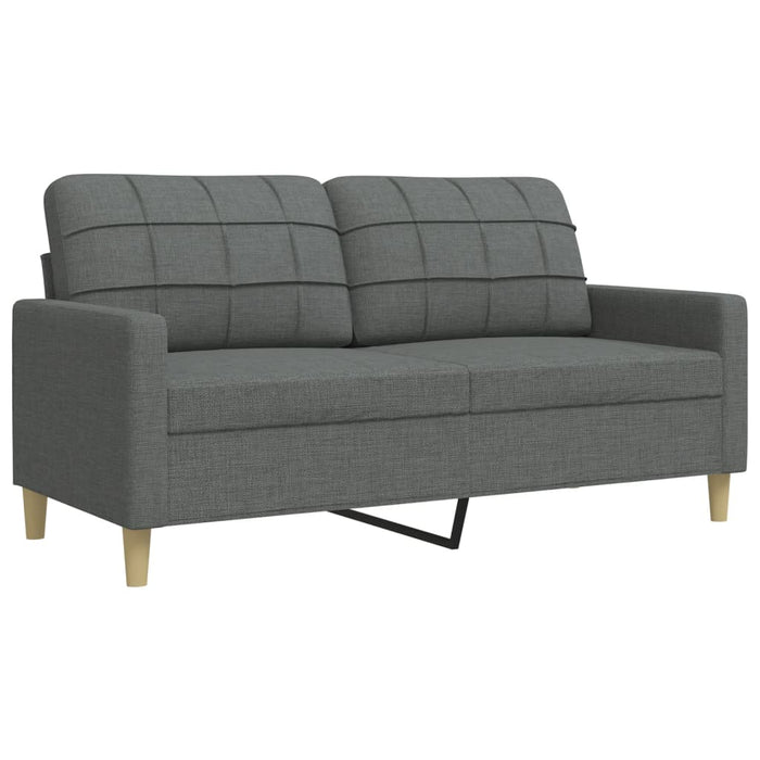 Set canapele cu taburet și perne, 4 piese, gri închis, textil - WALTI WALTI