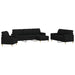 Set canapele cu taburet și perne, 4 piese, negru, textil - WALTI WALTI