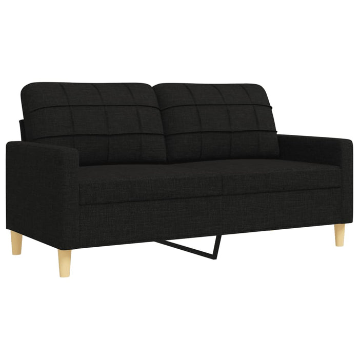 Set canapele cu taburet și perne, 4 piese, negru, textil - WALTI WALTI