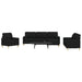 Set canapele cu taburet și perne, 4 piese, negru, textil - WALTI WALTI