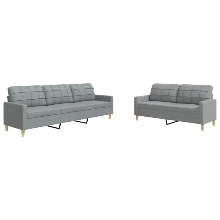 Set de canapele, 2 piese, gri deschis, material textil - WALTI WALTI