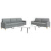 Set de canapele, 2 piese, gri deschis, material textil - WALTI WALTI