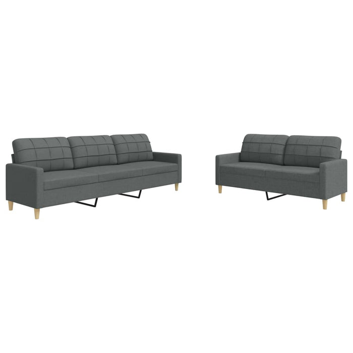 Set de canapele, 2 piese, gri închis, material textil - WALTI WALTI