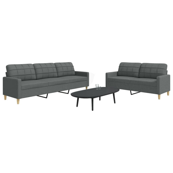 Set de canapele, 2 piese, gri închis, material textil - WALTI WALTI