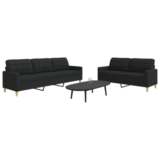 Set de canapele, 2 piese, negru, material textil - WALTI WALTI