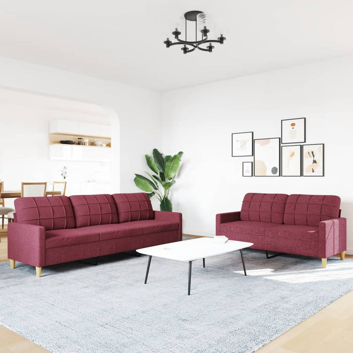Set de canapea, 2 piese, roșu vin, material textil - WALTI WALTI