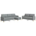 Set canapele cu taburet, 3 piese, gri deschis, textil - WALTI WALTI