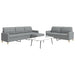 Set canapele cu taburet, 3 piese, gri deschis, textil - WALTI WALTI