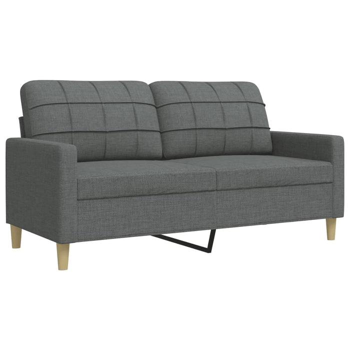 Set de canapele cu taburet, 3 piese, gri închis, textil - WALTI WALTI