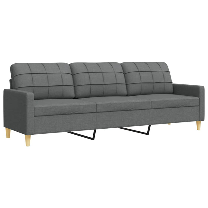 Set de canapele cu taburet, 3 piese, gri închis, textil - WALTI WALTI
