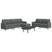 Set de canapele cu taburet, 3 piese, gri închis, textil - WALTI WALTI
