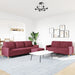 Set canapele cu taburet, 3 piese, roșu vin, material textil - WALTI WALTI