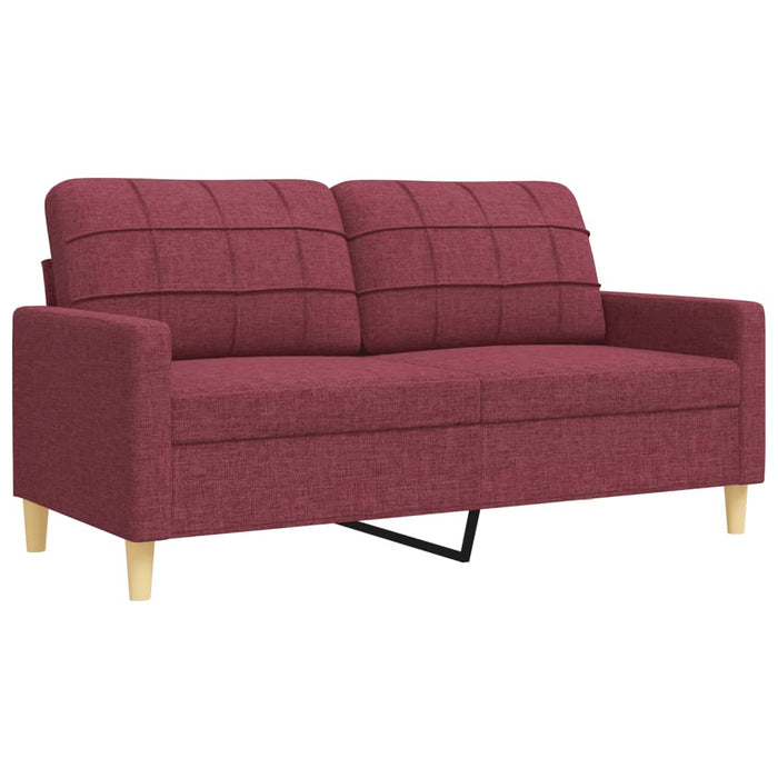 Set canapele cu taburet, 3 piese, roșu vin, material textil - WALTI WALTI