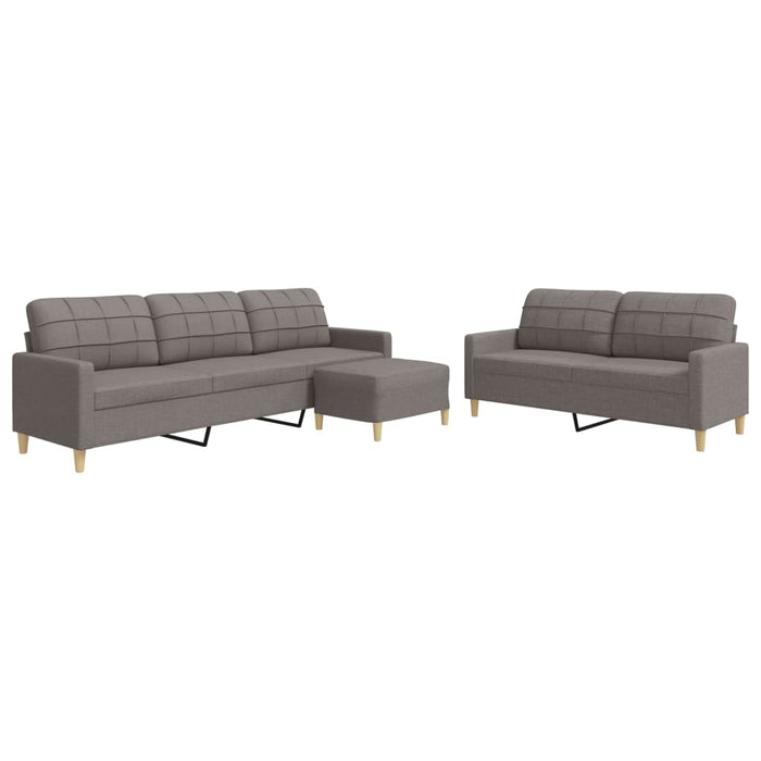 Set de canapea cu perne, 3 piese, gri taupe, material textil - WALTI WALTI