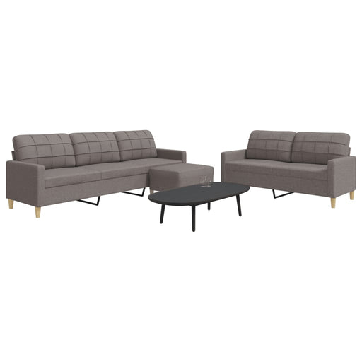 Set de canapea cu perne, 3 piese, gri taupe, material textil - WALTI WALTI