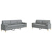 Set de canapele cu perne, 2 piese, gri deschis, textil - WALTI WALTI