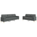 Set de canapele cu perne, 2 piese, gri închis, material textil - WALTI WALTI