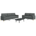 Set de canapele cu perne, 2 piese, gri închis, material textil - WALTI WALTI