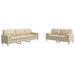 Set de canapele cu perne decorative, 2 piese, crem, textil - WALTI WALTI