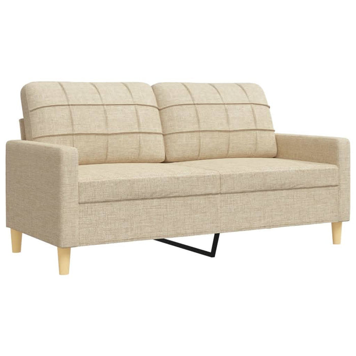 Set de canapele cu perne decorative, 2 piese, crem, textil - WALTI WALTI