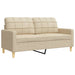 Set de canapele cu perne decorative, 2 piese, crem, textil - WALTI WALTI