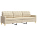 Set de canapele cu perne decorative, 2 piese, crem, textil - WALTI WALTI