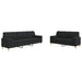 Set de canapele cu perne decorative, 2 piese, negru, textil - WALTI WALTI