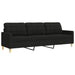 Set de canapele cu perne decorative, 2 piese, negru, textil - WALTI WALTI