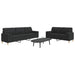 Set de canapele cu perne decorative, 2 piese, negru, textil - WALTI WALTI