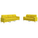 Set de canapele cu perne rulou, 2 piese, galben deschis, textil - WALTI WALTI