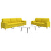 Set de canapele cu perne rulou, 2 piese, galben deschis, textil - WALTI WALTI