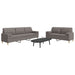 Set de canapele cu perne, 2 piese, gri taupe, textil - WALTI WALTI