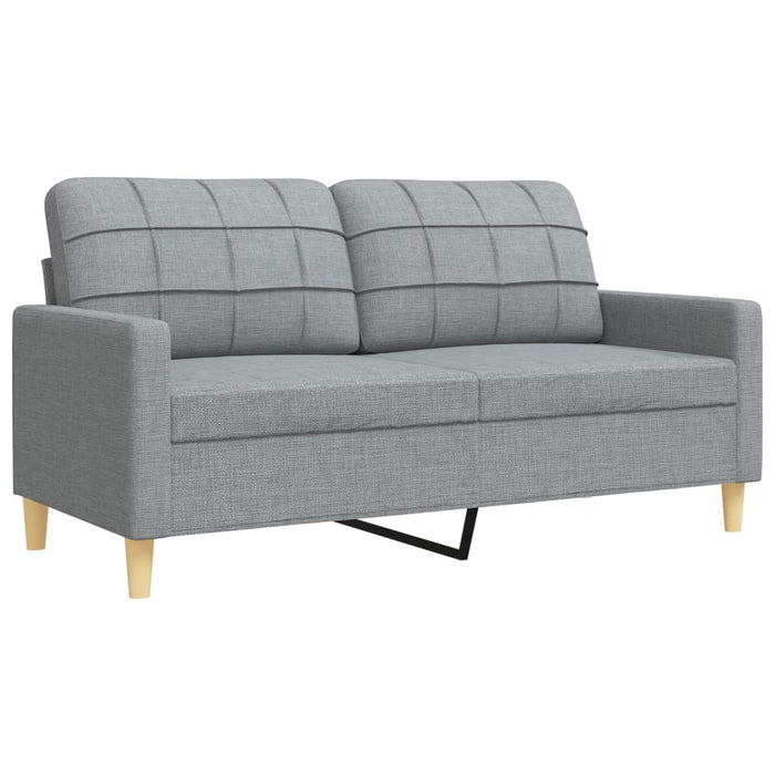 Set canapele cu taburet și perne, 3 piese, gri deschis, textil - WALTI WALTI