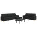Set canapele cu taburet și perne, 3 piese, negru, textil - WALTI WALTI