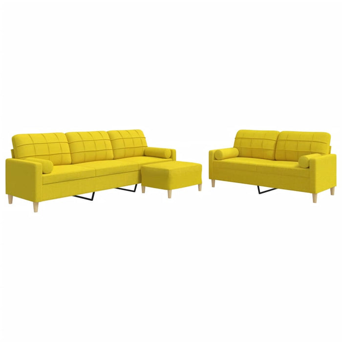 Set canapele cu taburet/perne, 3 piese, galben deschis, textil - WALTI WALTI