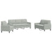 Set de canapele cu perne, 3 piese, gri deschis, catifea - WALTI WALTI