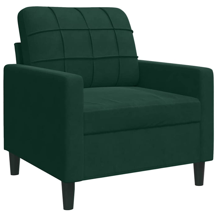 Set de canapele cu perne, 3 piese, verde închis, catifea - WALTI WALTI