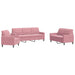 Set de canapele cu perne, 3 piese, roz, catifea - WALTI WALTI