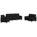 Set de canapele cu perne, 3 piese, negru, catifea - WALTI WALTI