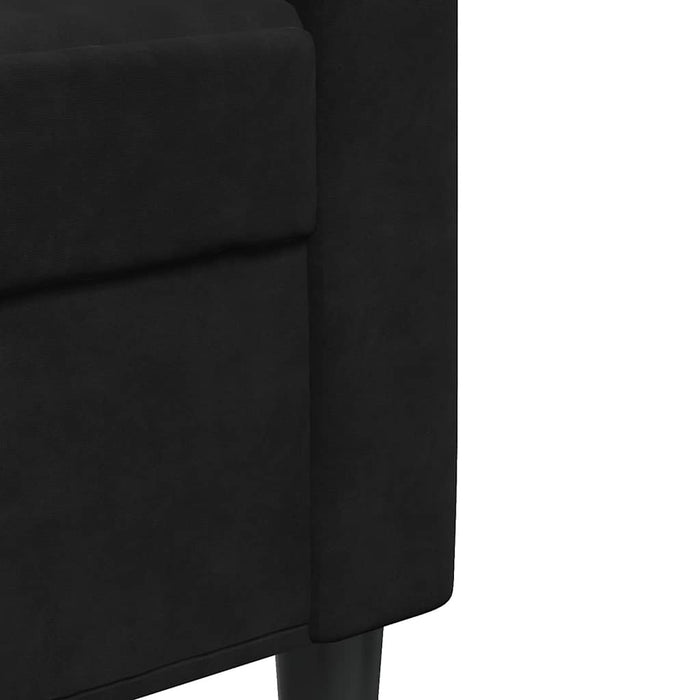 Set de canapele cu perne, 3 piese, negru, catifea - WALTI WALTI