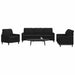 Set de canapele cu perne, 3 piese, negru, catifea - WALTI WALTI