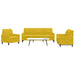 Set de canapele cu perne, 3 piese, galben, catifea - WALTI WALTI